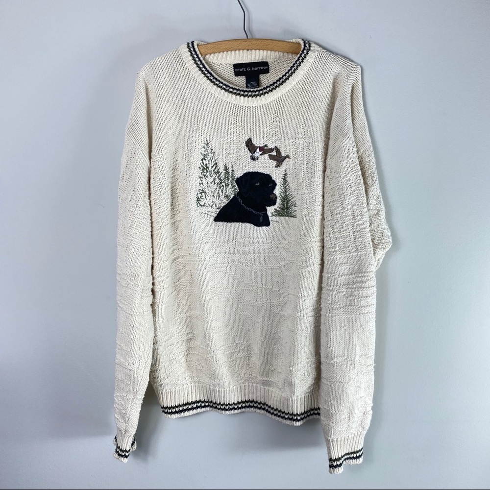 Vintage Black Lab Chunky Knit Sweater Oversized
